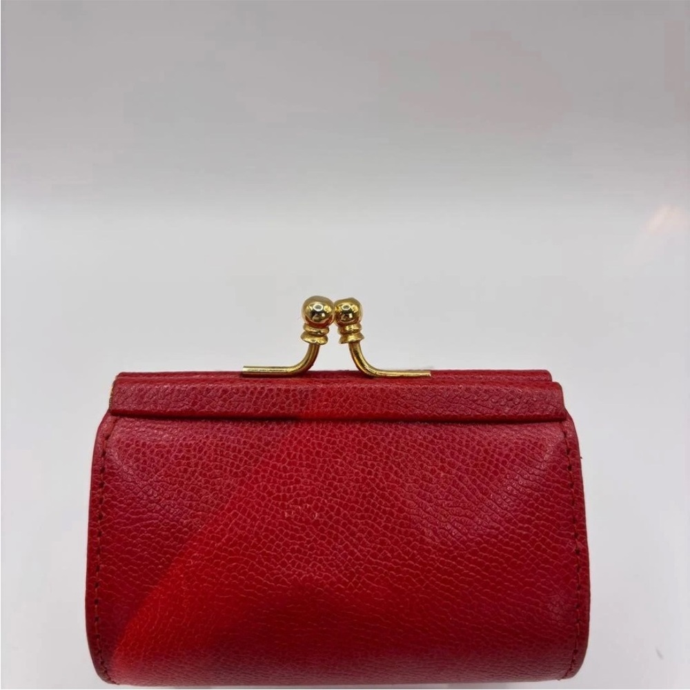 Yves Saint Laurent Red Coin Purse with Gold Accents - Picture 4 of 13